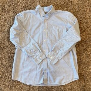 Duluth Trading Co Blue and White Checkered Shirt